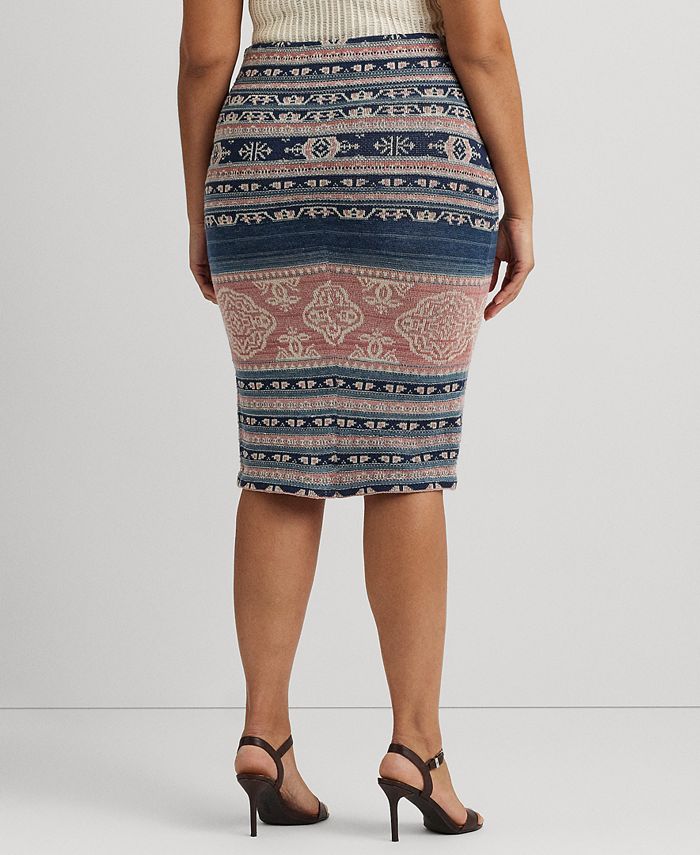 Lauren Ralph Lauren Plus Size Printed Pencil Skirt - Macy's