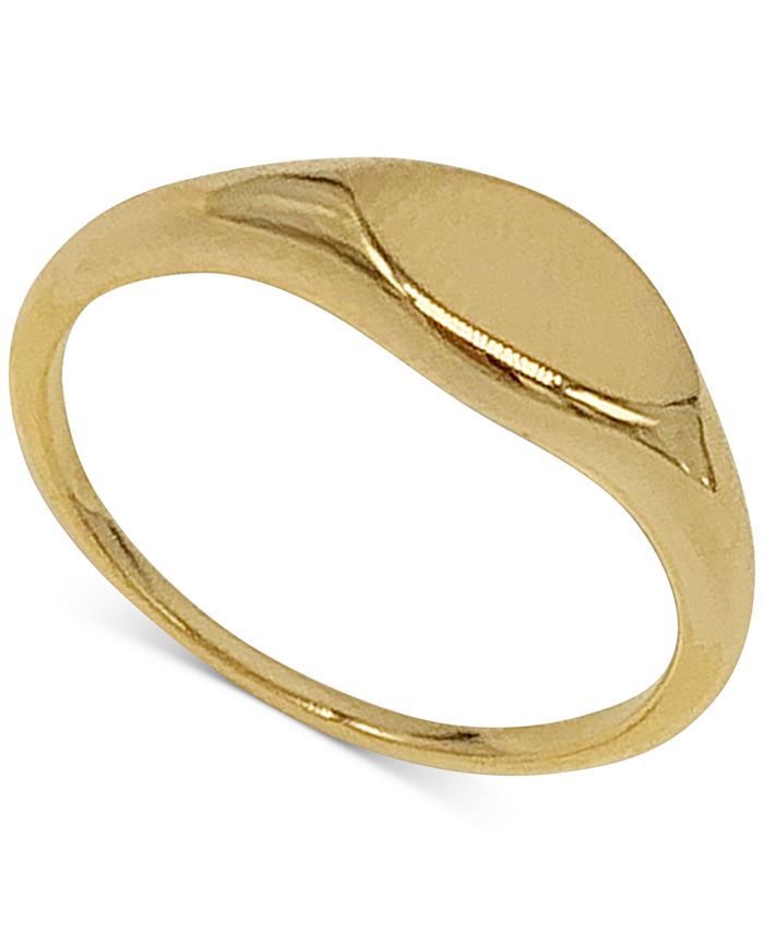 ADORNIA Gold-Tone Water-Resistant Signet Ring - Macy's