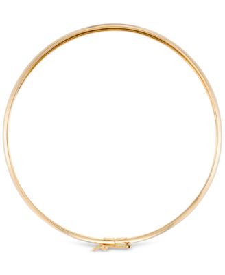 High Polished Round Flexible Bangle Bracelet in 10k Gold