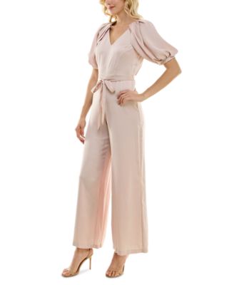 Maison Tara Women's Pleated Puff-Sleeve Jumpsuit Macy's