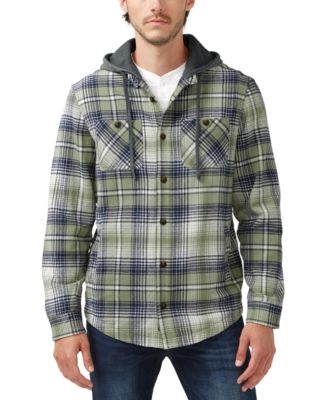 Buffalo David Bitton - Men's Jarvis Plaid Hooded Button-Down Shirt Jacket