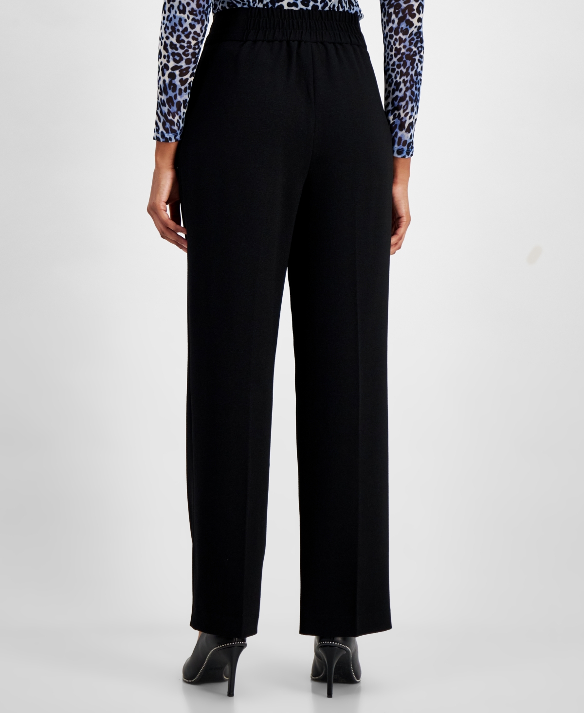 Shop Bar Iii Women's Tab-waist Pleated Trousers, Created For Macy's In Black