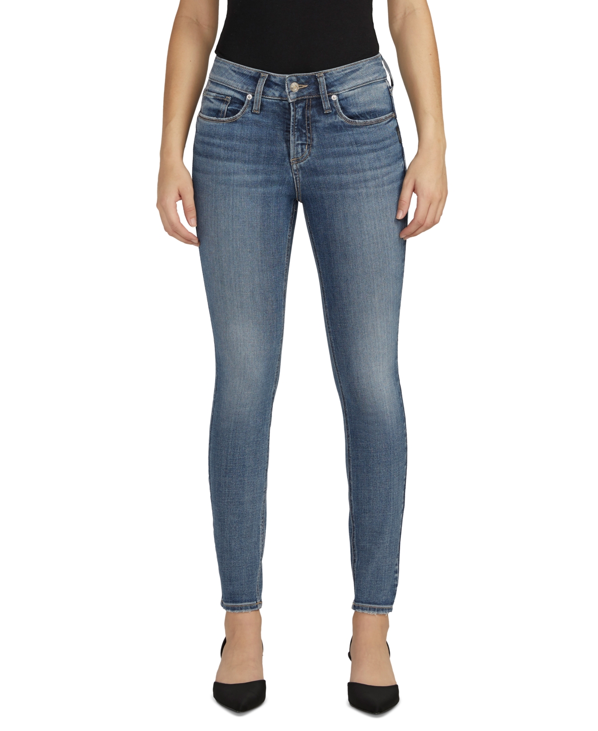 Shop Silver Jeans Co. Women's Suki Mid-rise Curvy-fit Skinny-leg Jeans In Indigo