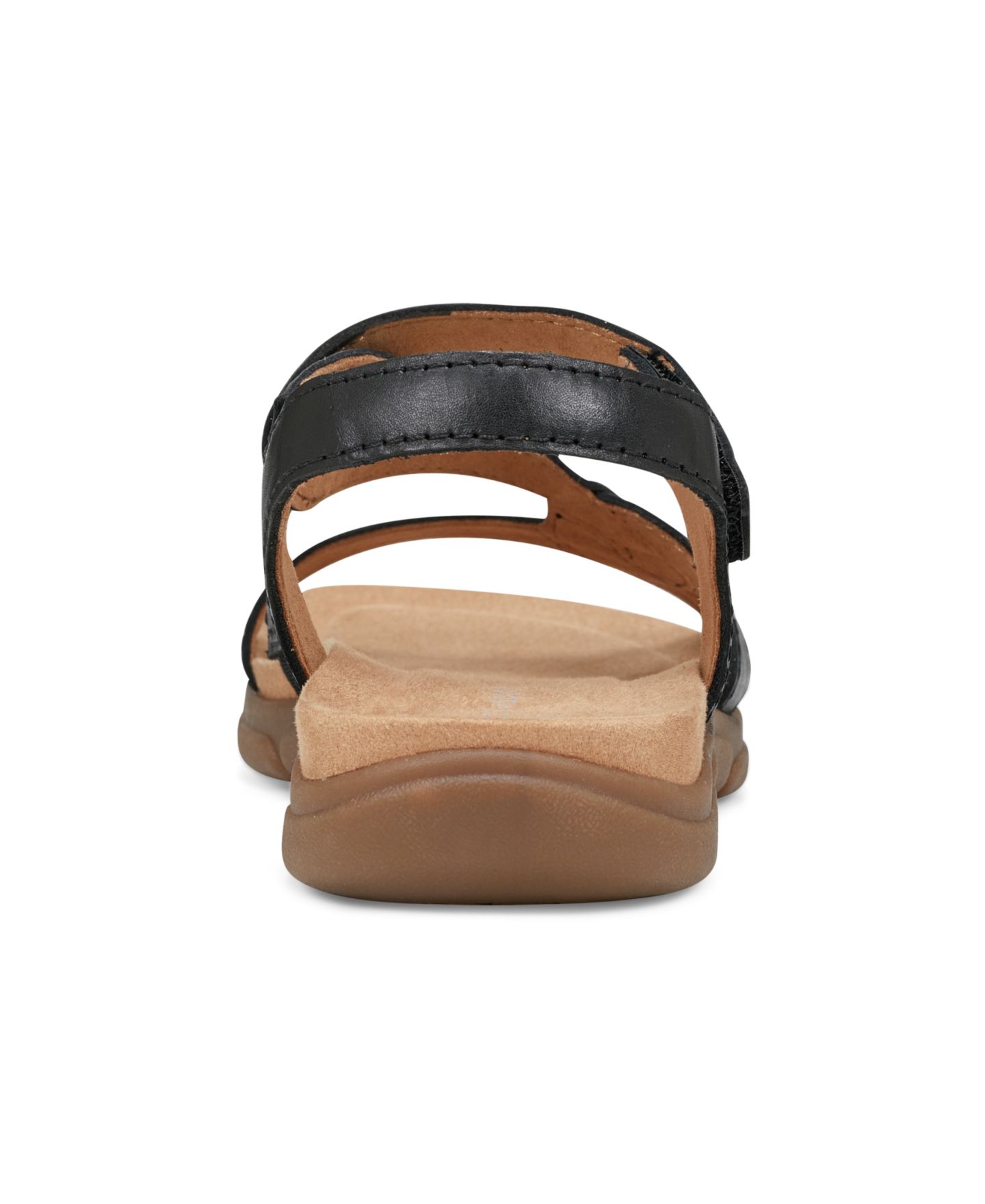Женские сандалии Easy Spirit Minny Round Toe Casual Flat, цвет: Чёрный кожаный — фото 3