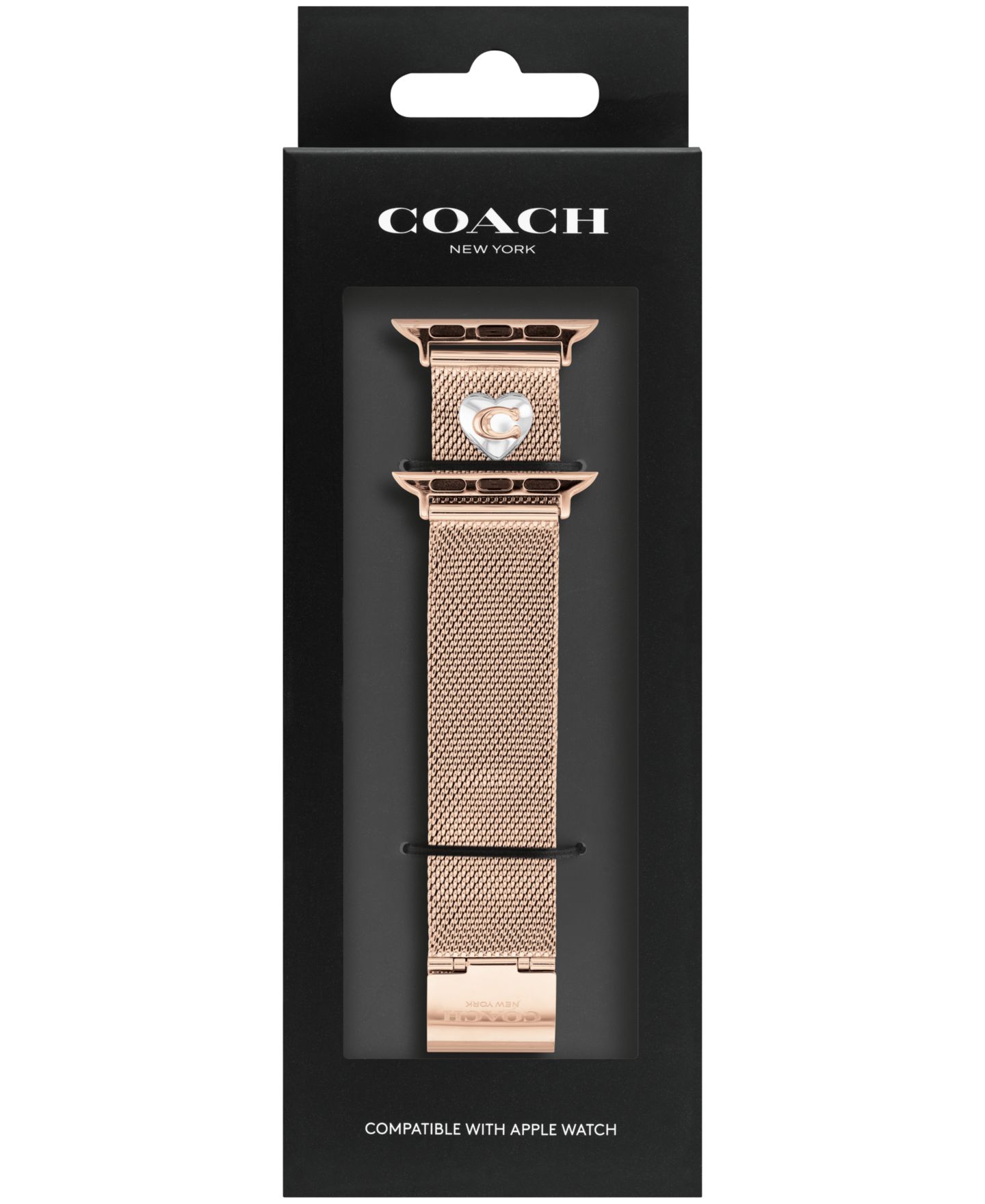 Браслет Coach сетчатый для Apple Watch 38/40/41 мм розовое золото — фото 2