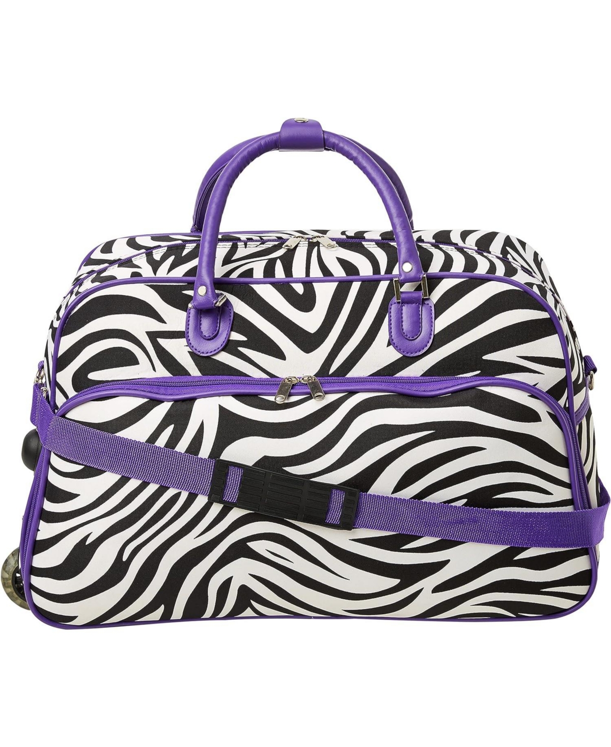 21-Inch Carry-On Rolling Duffel Bag - Dark purple zebra