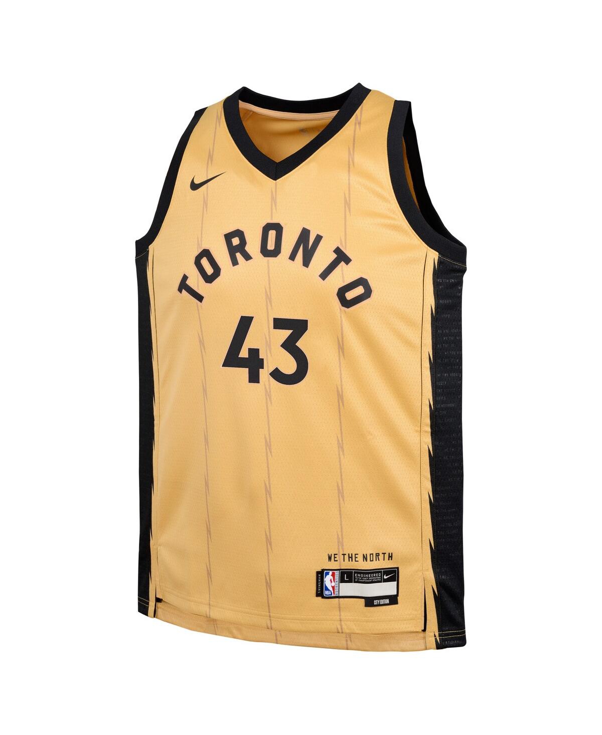 Big Boys Nike Pascal SiakamToronto Raptors 2023/24 Swingman Replica Jersey - City Edition - Gold