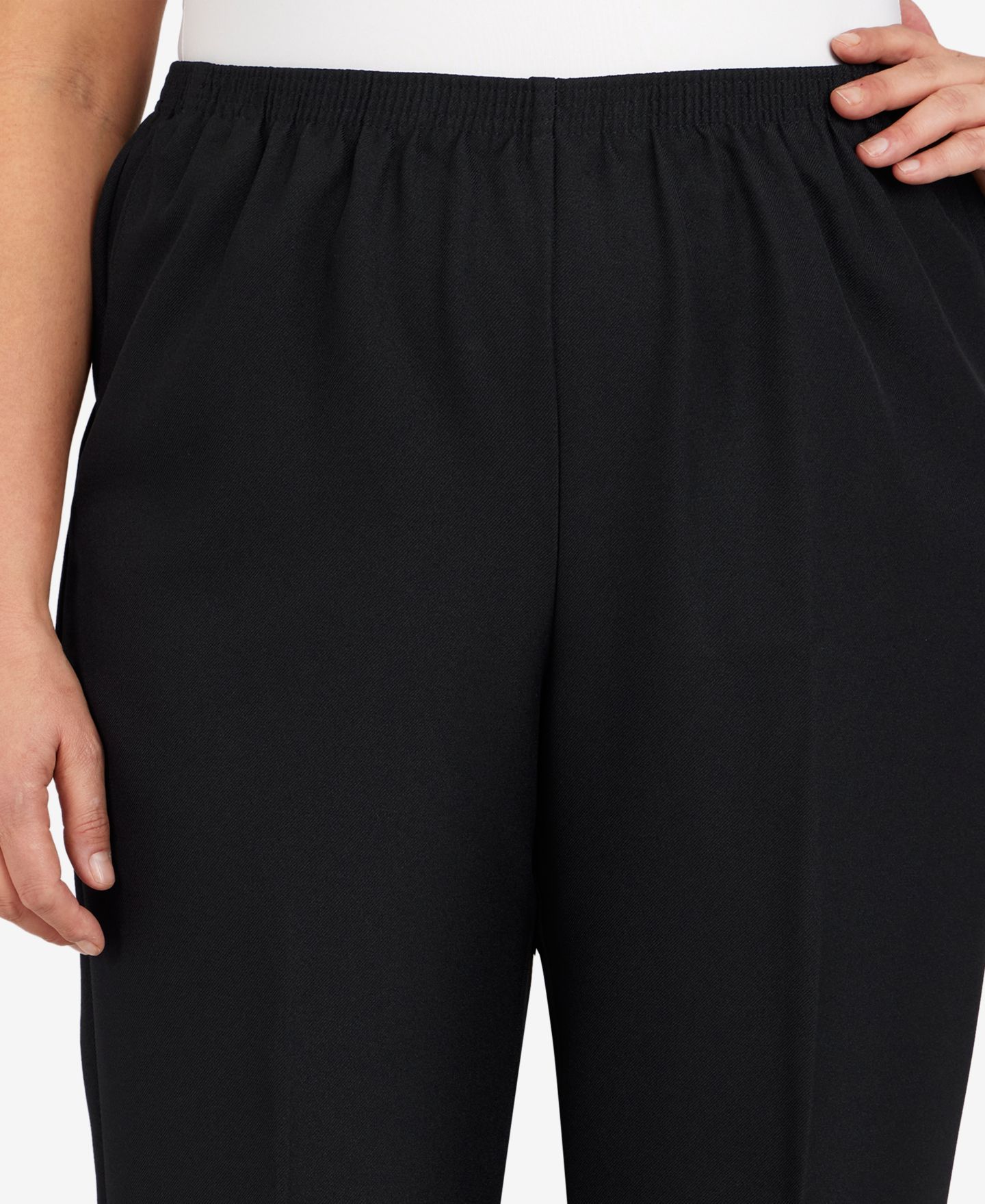 Женские брюки Alfred Dunner Plus Size Classic Pull-On Straight-Leg Average Length, цвет: Чёрный — фото 5