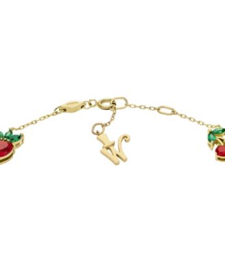 X Willy Wonka Special Edition Women's Gold-Tone Stainless Steel Station Bracelet