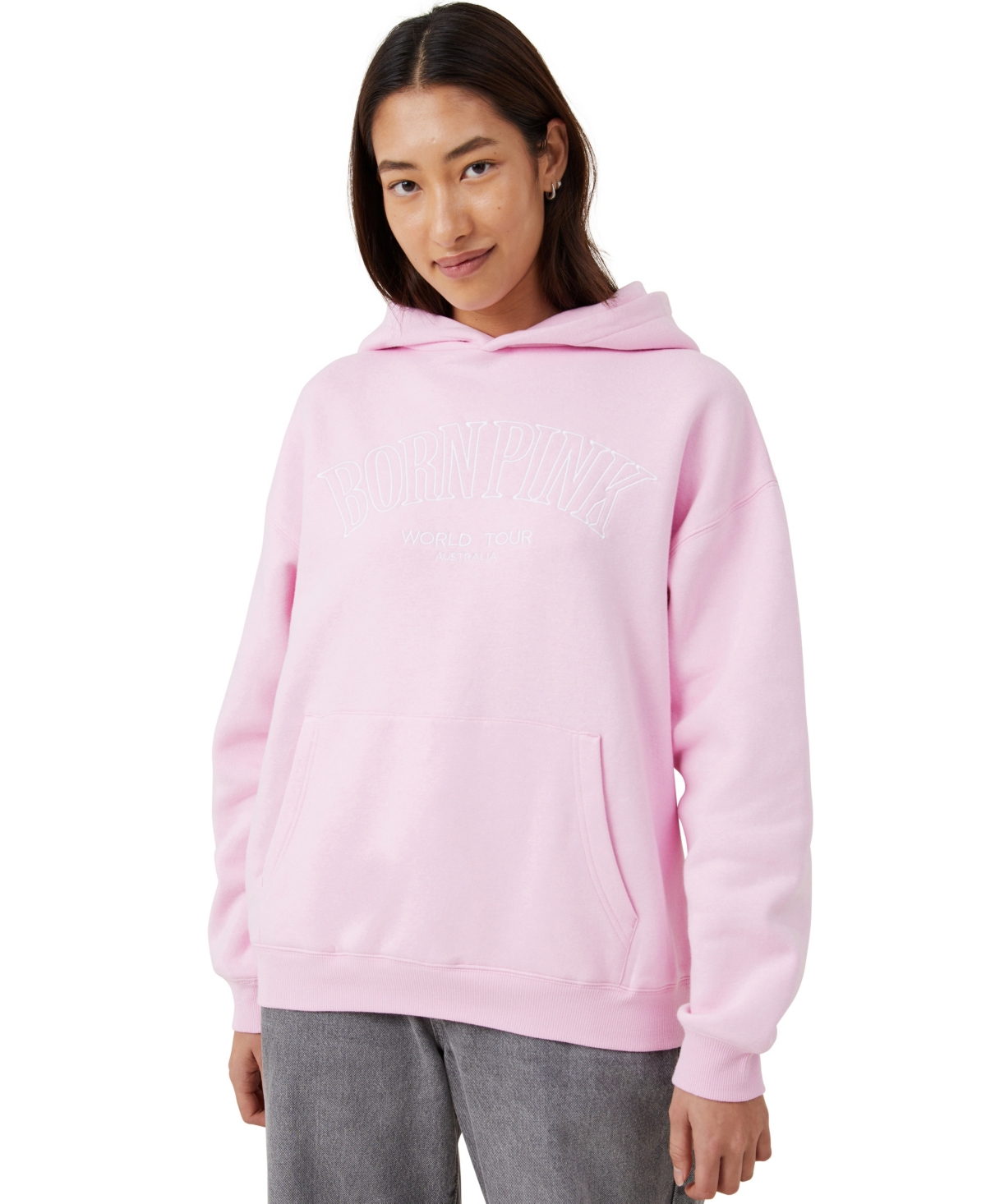 Cotton On Women's Hoodie Sweater In Black Pink Born Pink,candy Pink