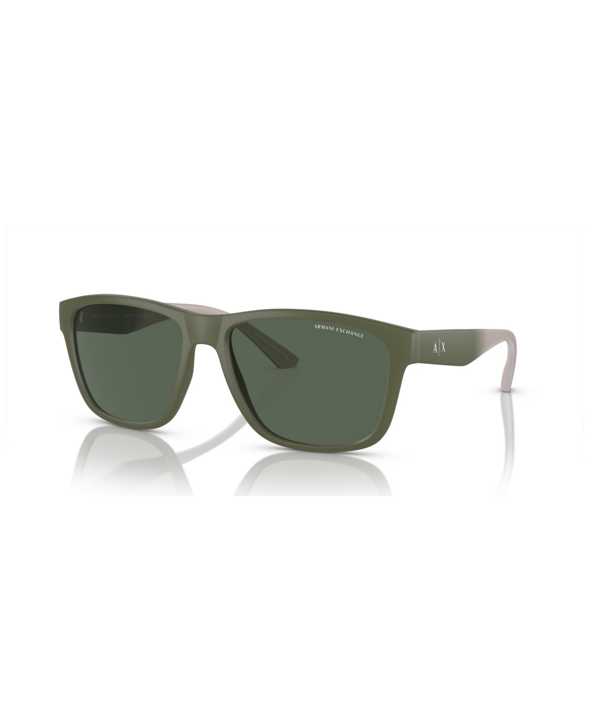 Ax Armani Exchange Men's Low Bridge Fit Sunglasses, Ax4135sf In Green