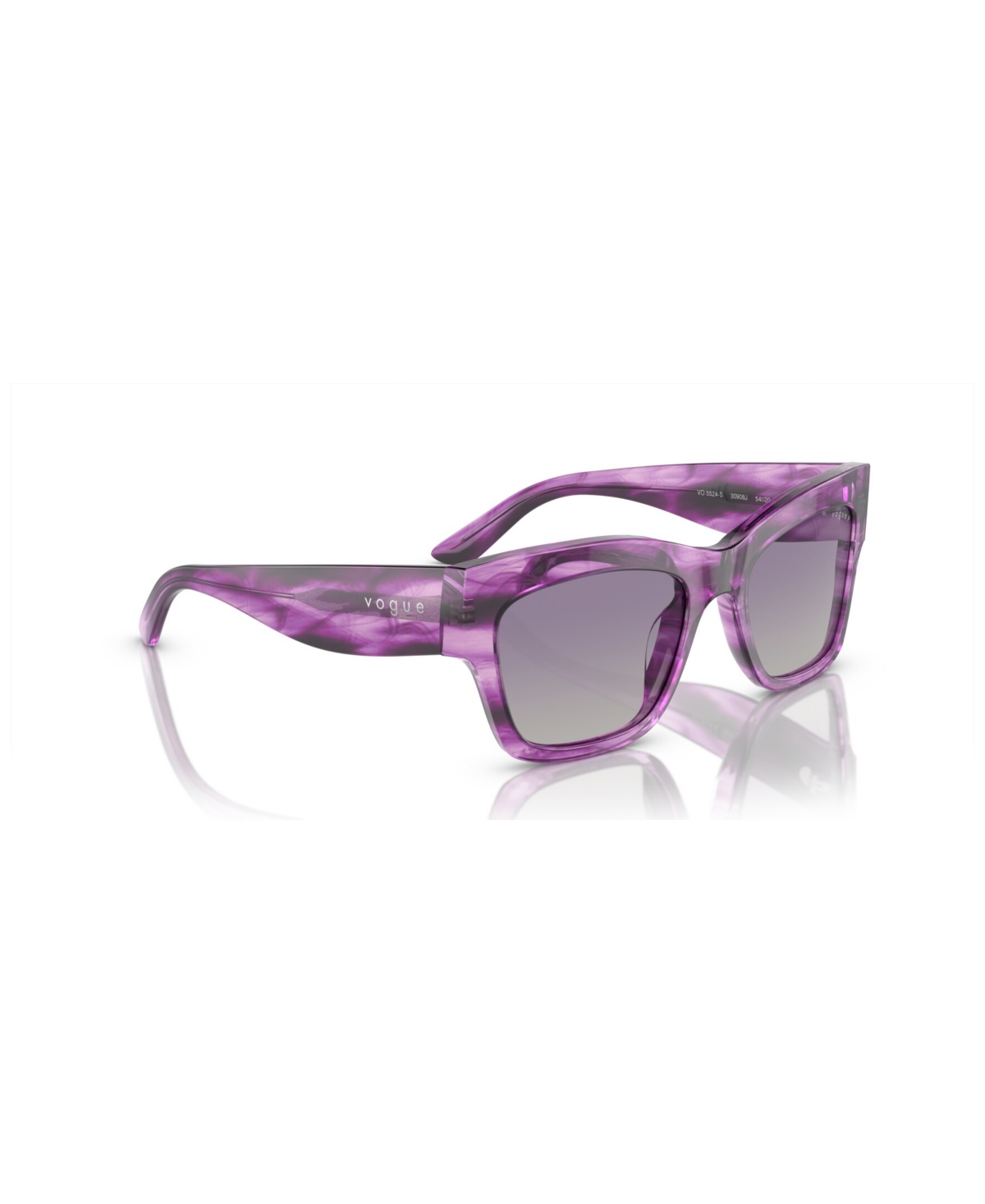 Vogue Eyewear Women's Polarized Sunglasses, Gradient Polar Vo5524s In Purple Havana
