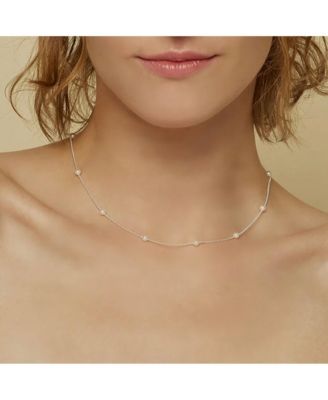 Sterling Silver Infinite Cultured Pearl Necklace