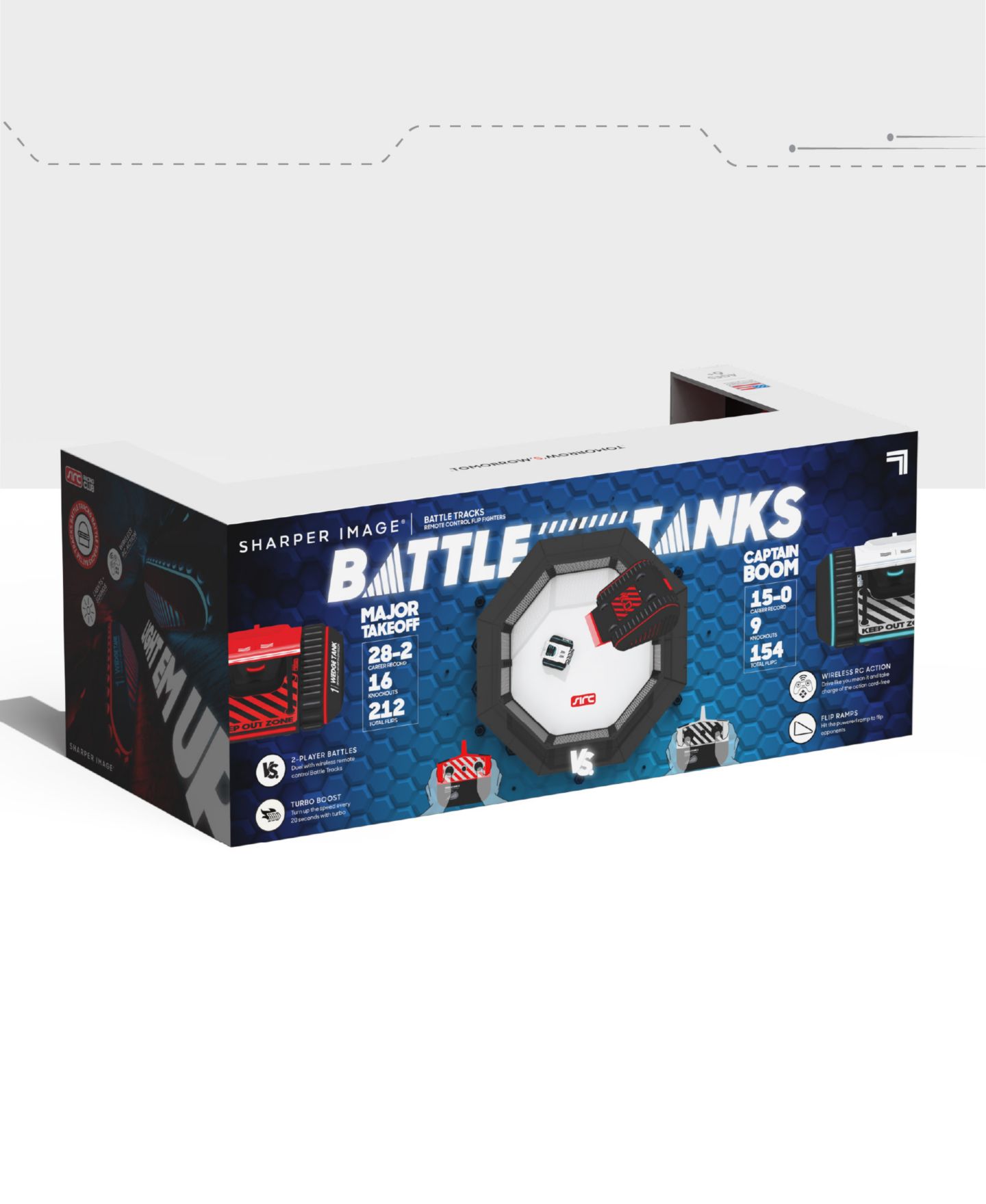 Детские игрушки Sharper Image Battle Tracks Knockout Remote Control Flip Ramp Space Tank Wars Toys — фото 8