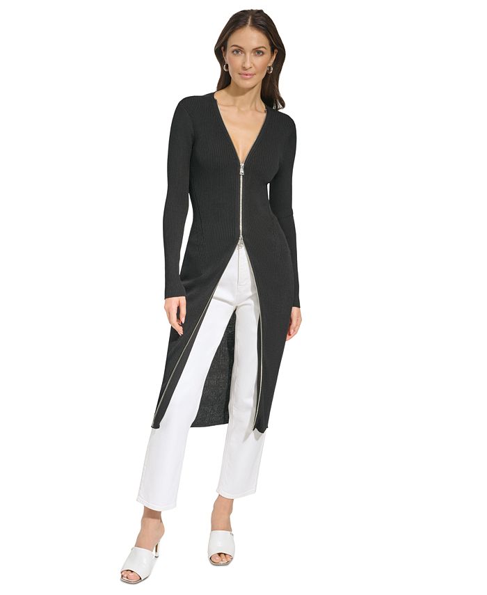 DKNY Women's Zip-Front Cardigan Dress - Macy's