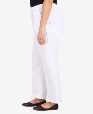 Plus Size Classic Pull-On Straight-Leg Short Length Pants