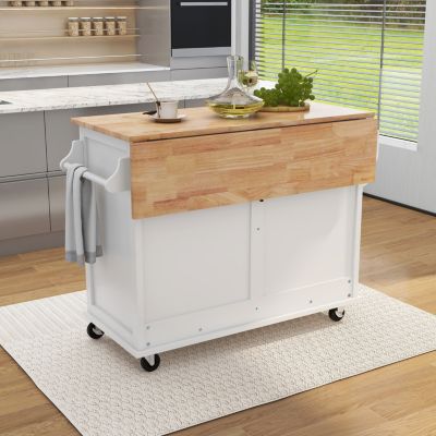Drop-Leaf Countertop Kitchen Cart