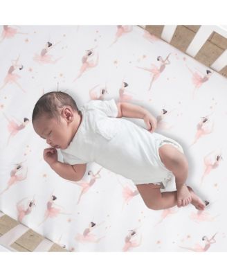 Ballerina Baby Breathable 100% Cotton Fitted Crib Sheet - White