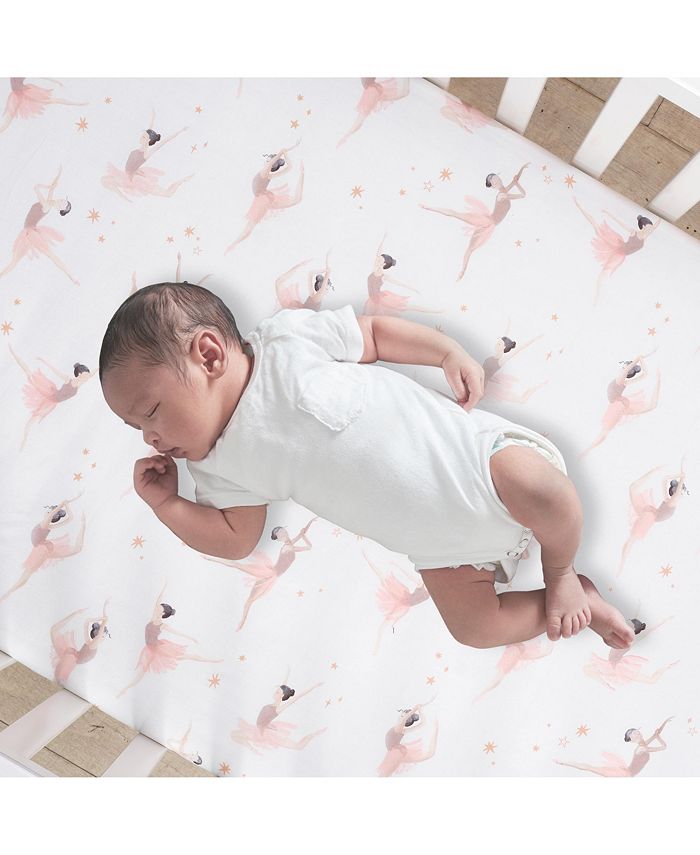 Lambs & Ivy Ballerina Baby Breathable 100 Cotton Fitted Crib Sheet