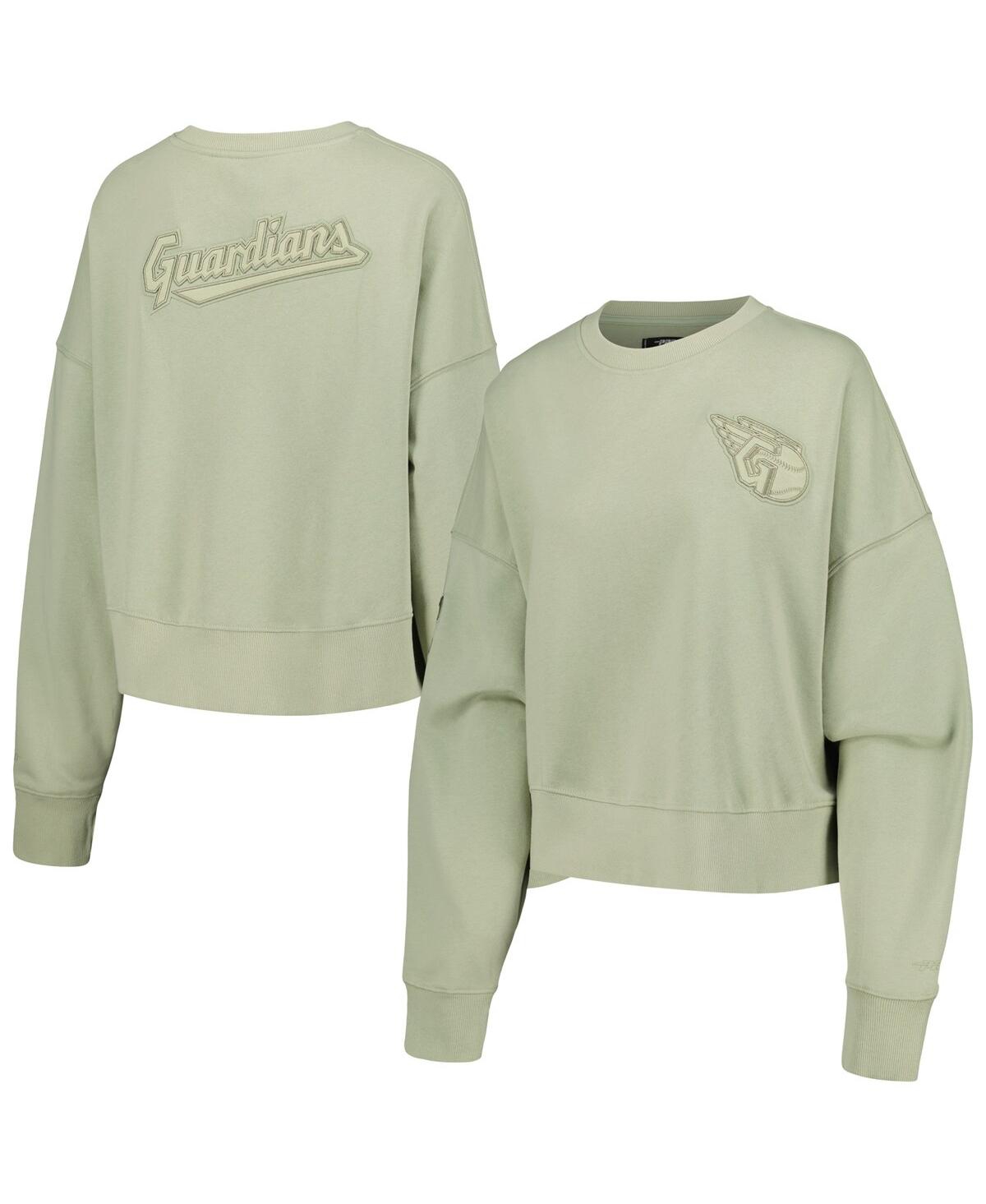 Shop Pro Standard Women's  Green Cleveland Guardians Fleece Pullover Sweatshirt