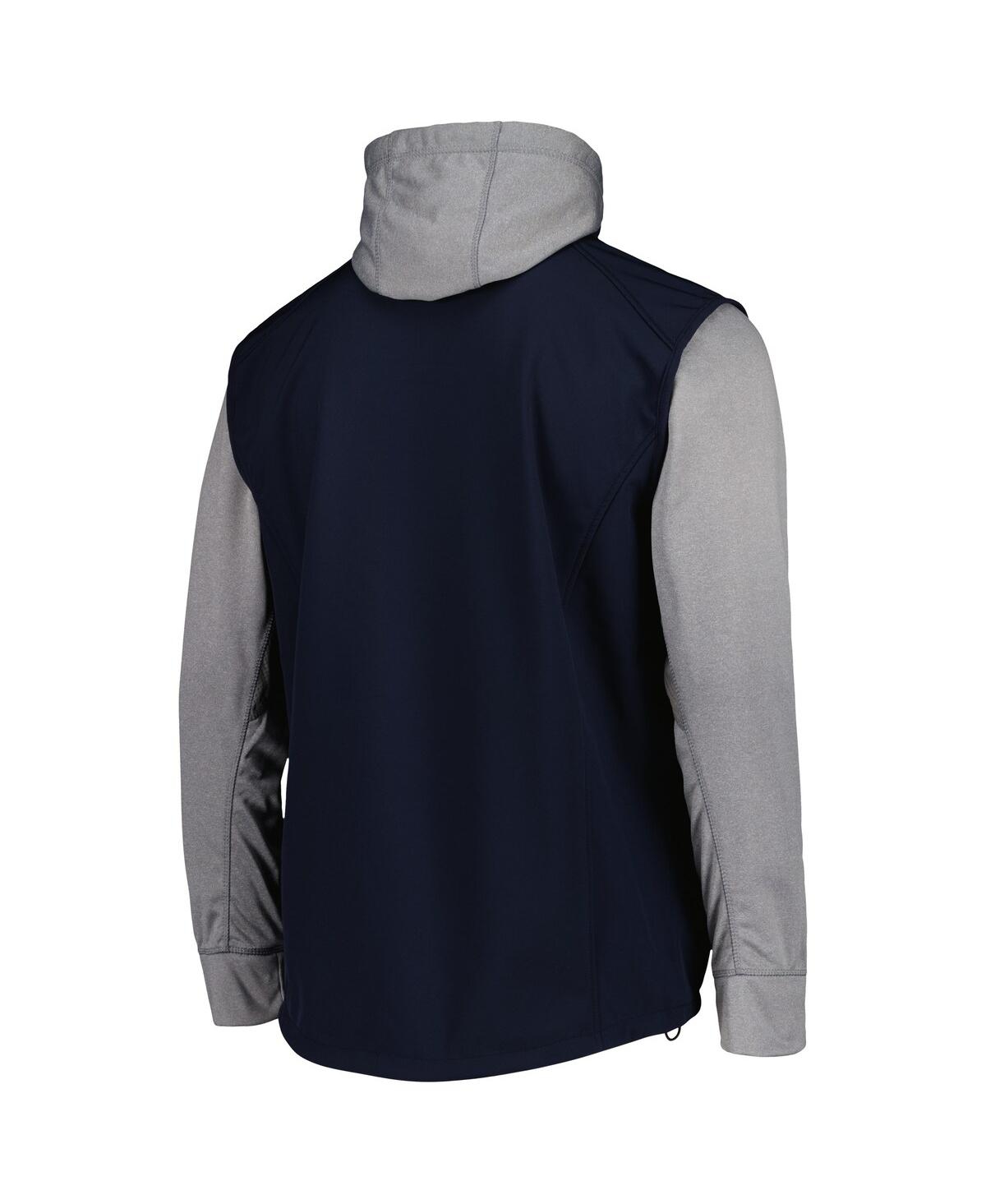 DUNBROOKE MEN'S DUNBROOKE NAVY, HEATHER GRAY ATLANTA BRAVES ALPHA FULL-ZIP JACKET 