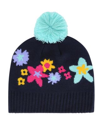 Girls Youth Navy Ohio State Buckeyes Buttercup Knit Beanie with Pom