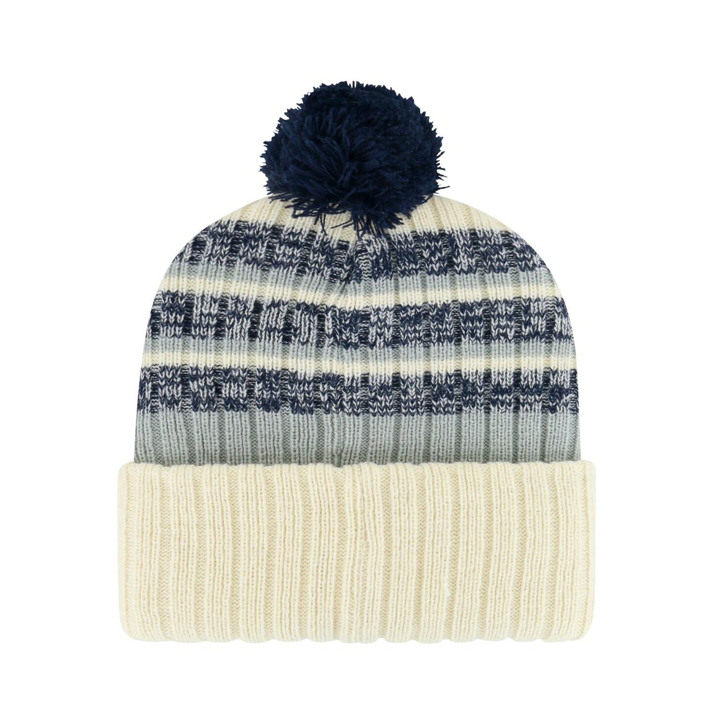 Мужская шапка '47 Brand Cream Toronto Maple Leafs Tavern Cuffed Knit Hat with Pom — фото 2