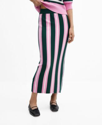 MANGO Women's Striped Knitted Skirt - Macy's