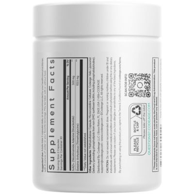 Liposomal NAD+ Supplement - NAD Nicotinamide Adenine Dinucleotide Coenzyme Pills - 500 mg NAD+ Per Serving & Betaine Anhydrous, 60 Capsules