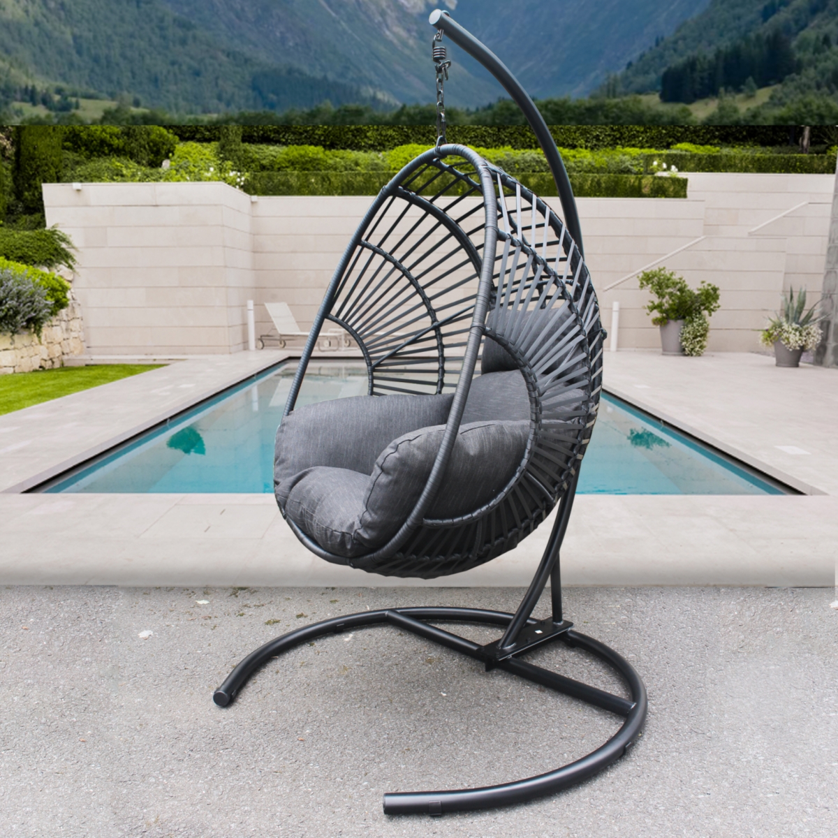 High Quality Outdoor Indoor Pe Wicker Swing Egg Chair