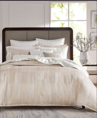 Hotel Collection Metallic Strie Duvet Cover Sets Created For Macys In Ivory