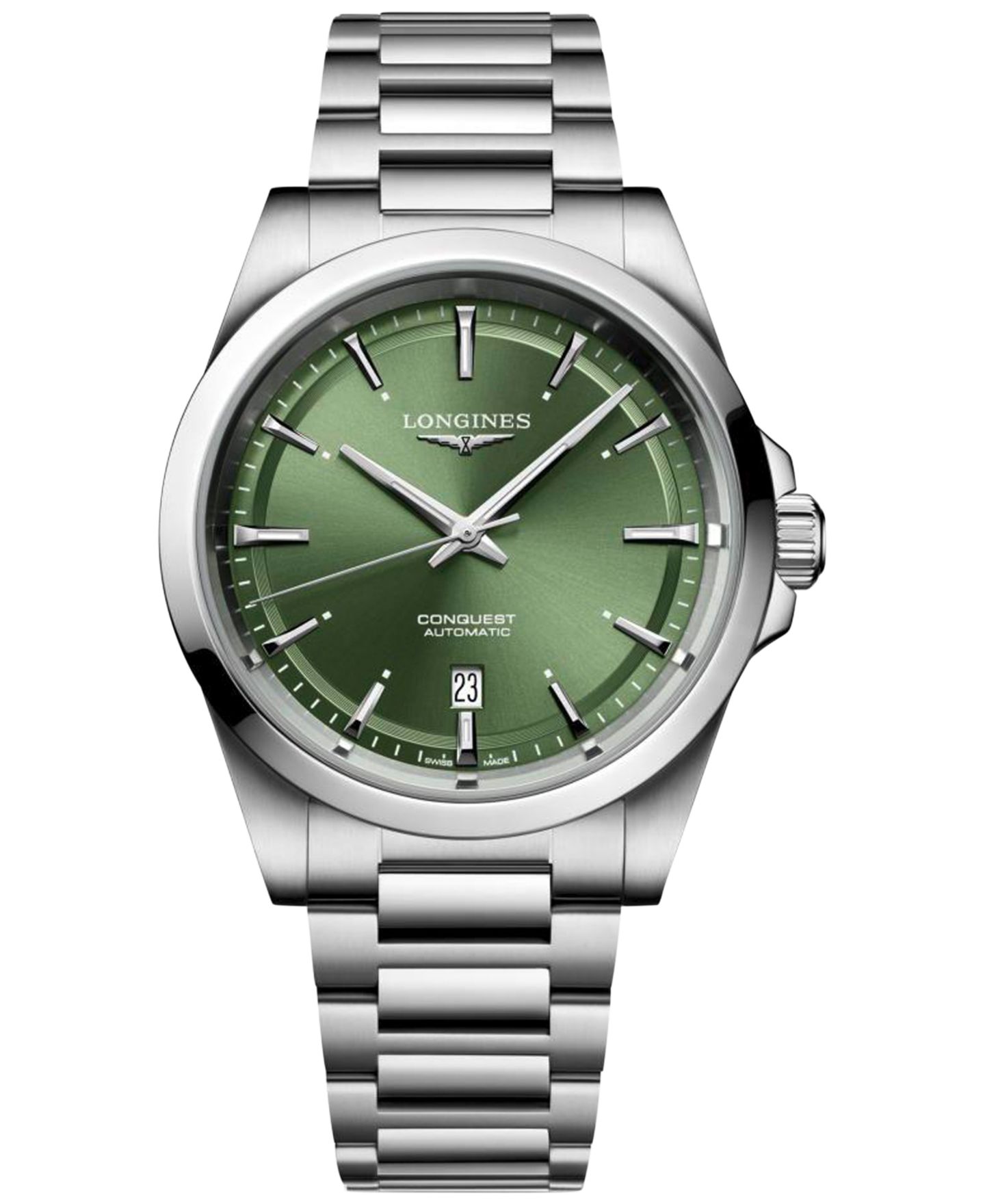 Мужские часы Longines Swiss Automatic Conquest Stainless Steel Bracelet Watch 41mm — фото 1