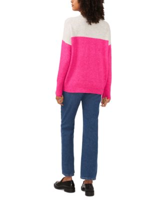 Women's Cozy Extended Shoulder Color Blocked Sweater 