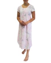 Boho Accent Button Front Super Soft Cotton Blend Knit Nightgown, Nightgowns