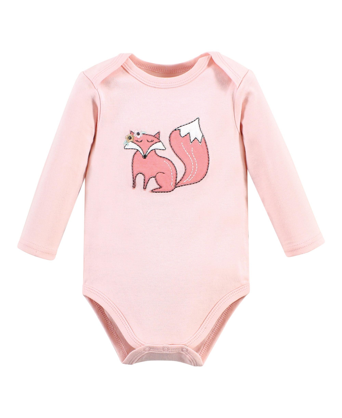 Hudson Baby Baby Girls Cotton Long-Sleeve Bodysuits, 3-Pack - Forest girl