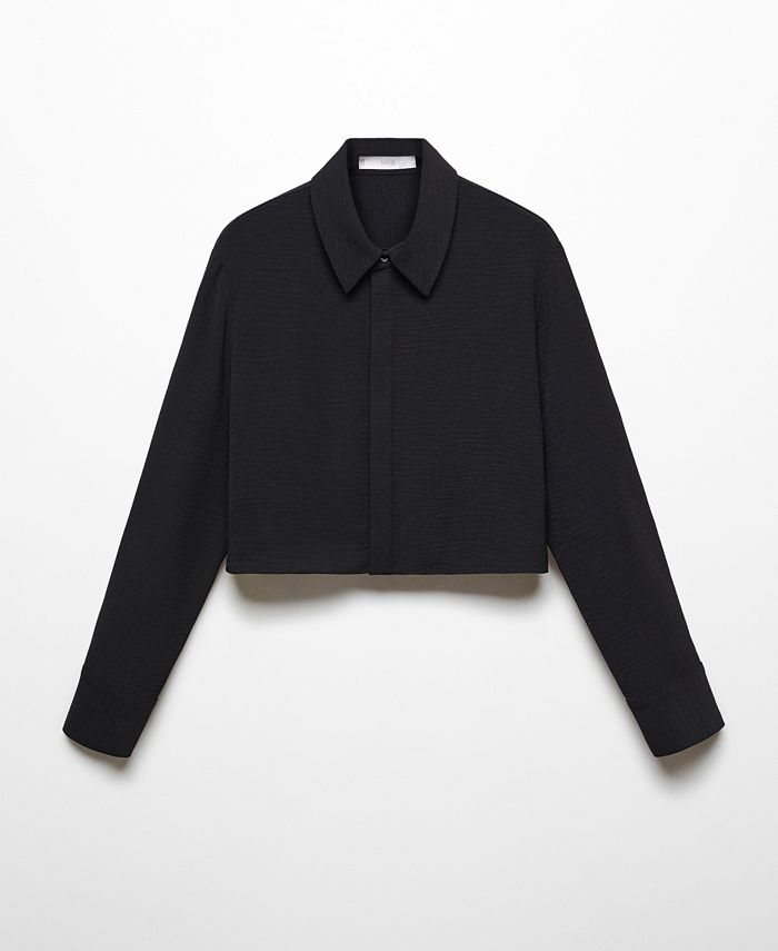 MANGO Women's Flowy Crop Shirt Macy's