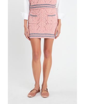 Women's Chenille Contrast Mini Skirt