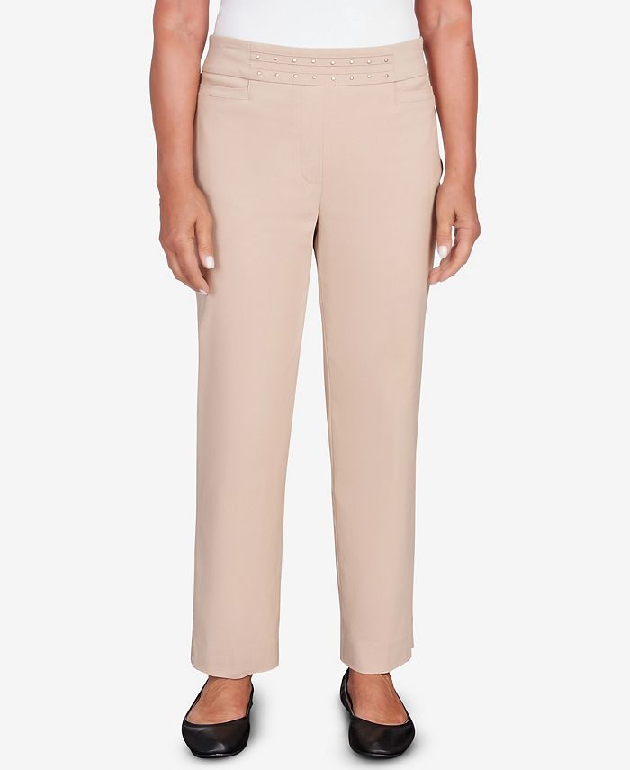 Alfred Dunner Petite Neutral Territory Embellished Waist Pants