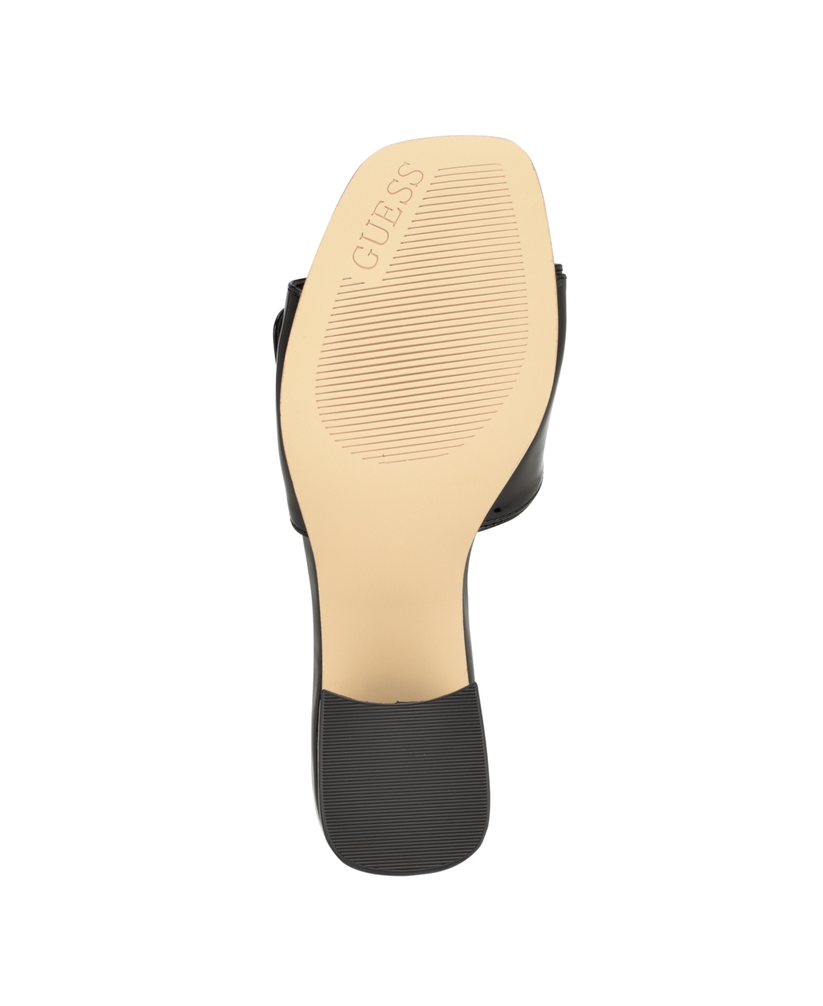 Guess Gallai Slide Sandal In Black Patent