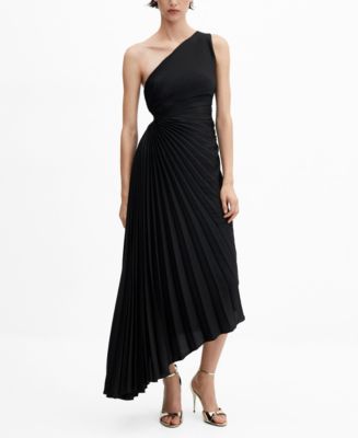 MANGO Women's Asymmetrical Pleated Dress - Macy's