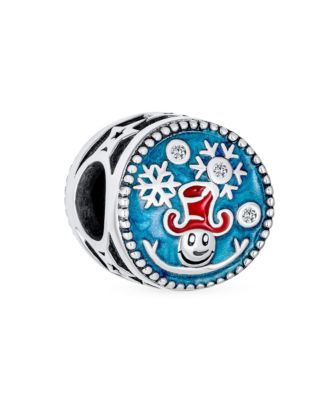 Colorful Christmas Tree Set Of 3 Snowman Red Hat Santa Claus Sled Charm Bead For Women Enamel Sterling Silver Fits European Bracelet