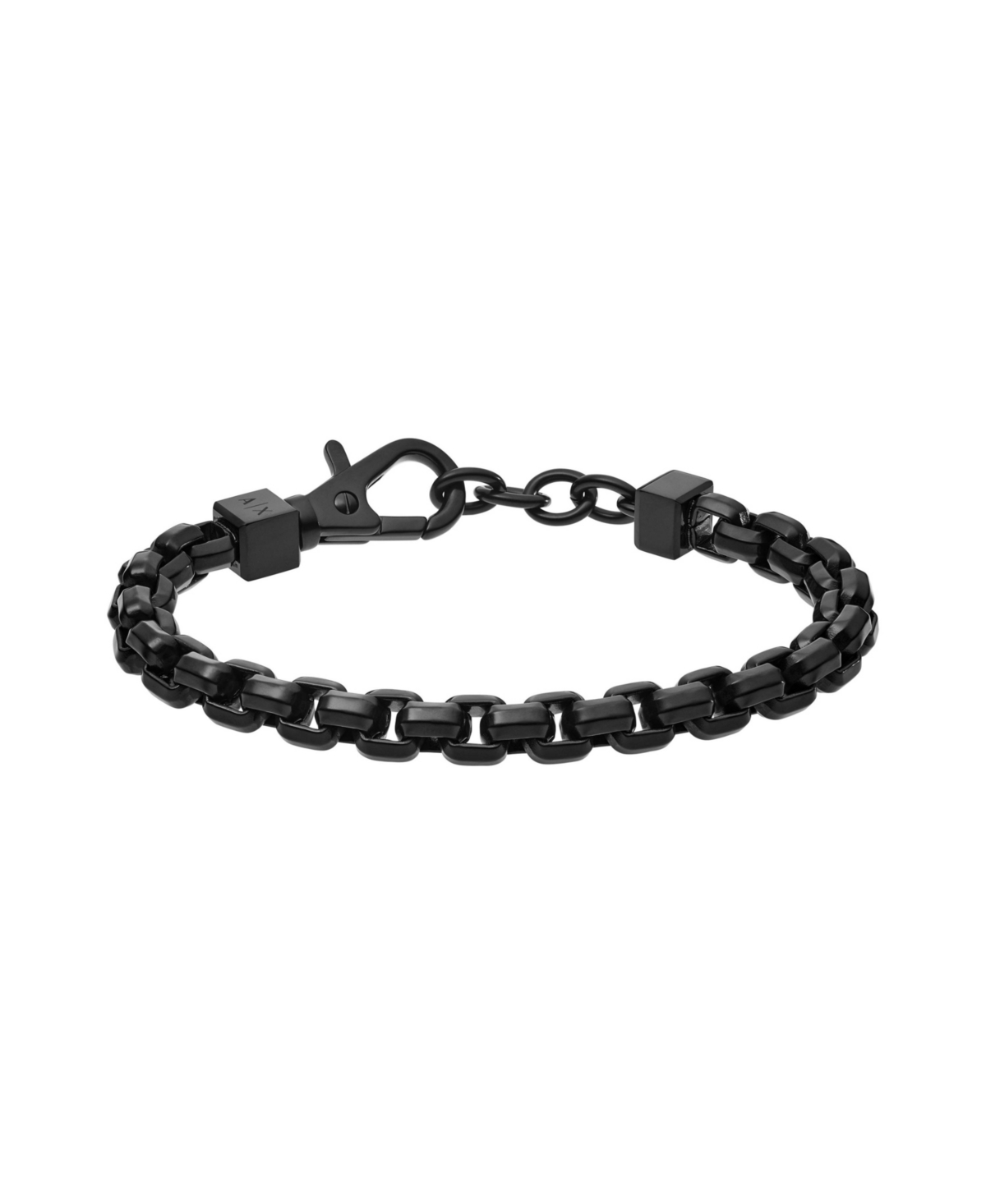 Men's Black Stainless Steel Chain Bracelet - Black