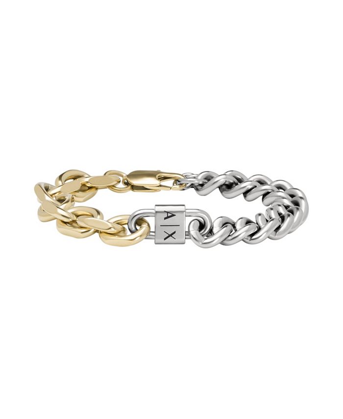 Armani Exchange Men's Two-Tone Stainless Steel Chain Bracelet - Macy's