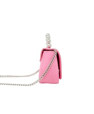 Girl's Pink Tiny Metal Pearl Handle Handbag