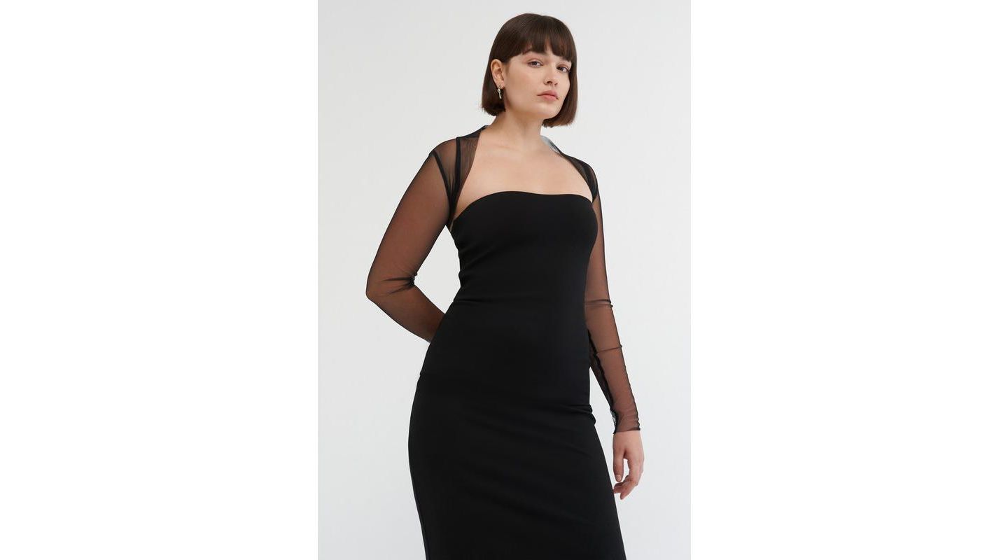 Женские болеро Marcella Cypress Fitted Sheer Mesh Sleeveless Bolero, цвет: Чёрный — фото 1