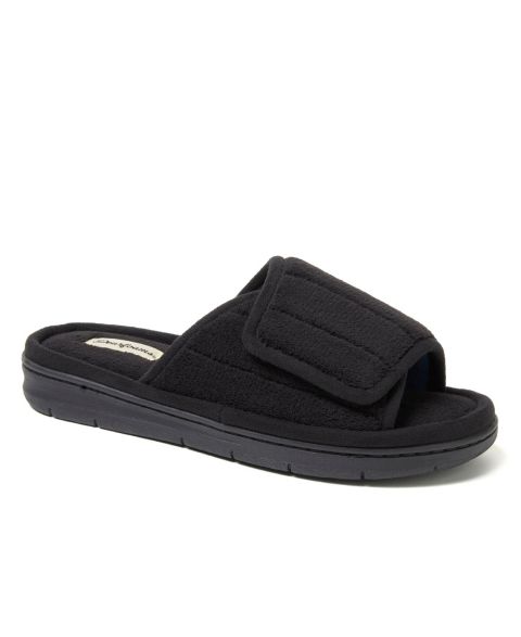 Женские тапочки Dearfoams Mickey Terry Adjustable Shower Slide House Slipper, цвет: Чёрный