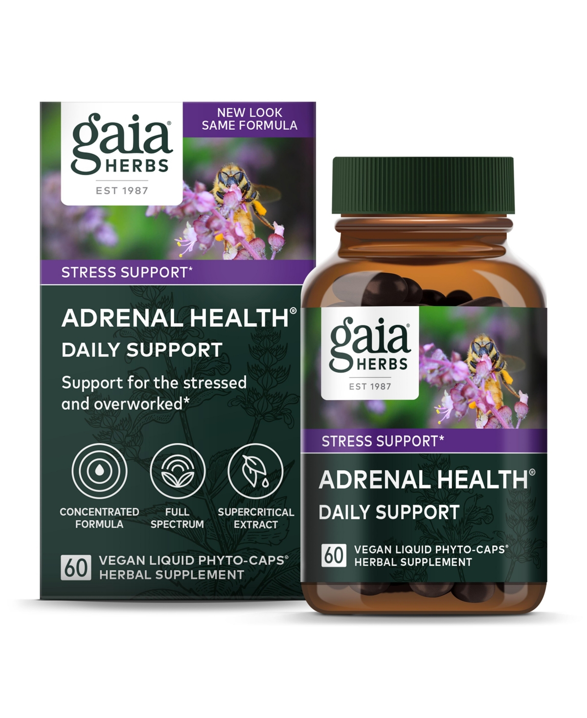 Adrenal Health Daily Support - With Ashwagandha, Holy Basil & Schisandra - Herbal Supplement to Help Maintain Healthy Energy and Stress Lev