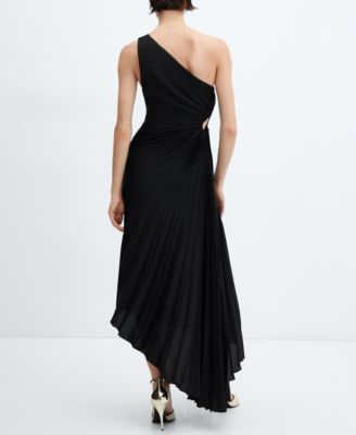 navy blue dress for baby girl Olympia Asymmetrical Pleated Maxi Dress M / Eclipsed Gold main image 0