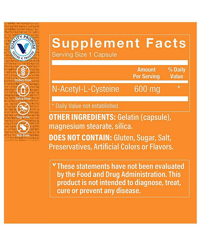 The Vitamin Shoppe NAC NAcetylLCysteine Promotes Cellular Health