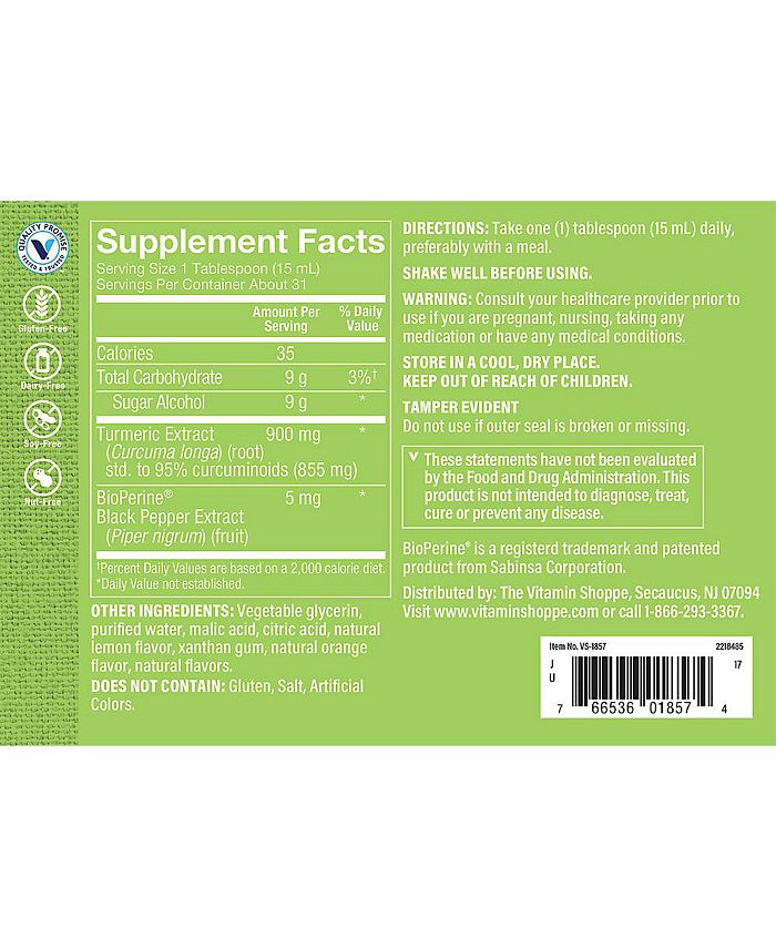 The Vitamin Shoppe Liquid Triple Strength Turmeric with Curcumin